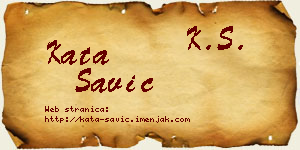 Kata Savić vizit kartica